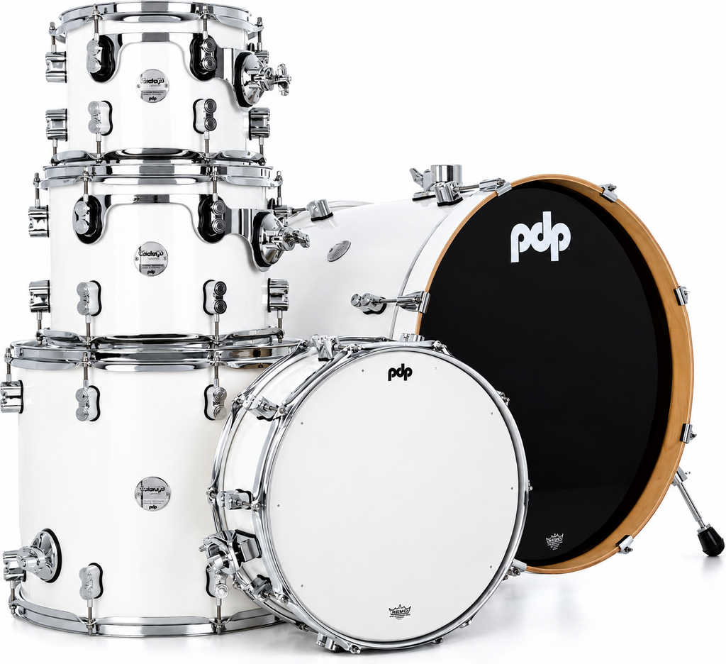 PDP Concept Maple 5-Piece Shell Pack 22", Pearlescent White, Chrome Hardware