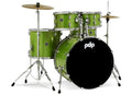 PDP CENTERstage 5-Piece Complete Drum Kit 22", Electric Green Sparkle (Hardware, Cymbals & Throne)