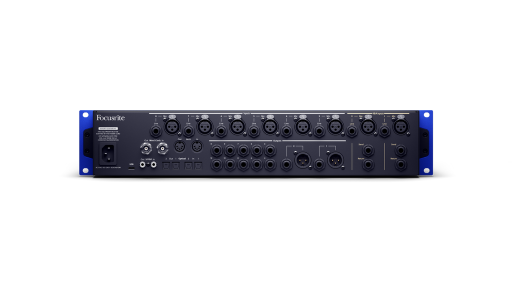 Focusrite ISA C8X 26-in, 28-out USB-C audio interface with eight preamps, including two ISA transformer mic preamps