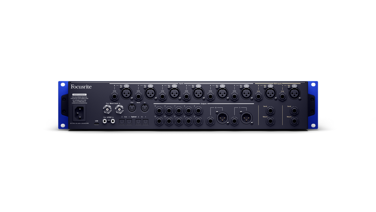 Focusrite ISA C8X 26-in, 28-out USB-C audio interface with eight preamps, including two ISA transformer mic preamps